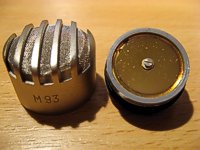 Rozebraná mikrofonní kapsle M93 Nr. 7574 - zlacená membrána, kulová charakteristika