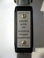Mikrofon SHURE MODEL 540 typový štítek